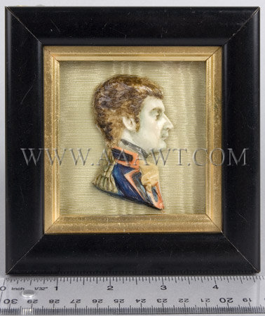 Profile Portrait...Watercolor on Wax
A Young Revolutionary Napoleon Bonaparte
Nineteenth Century, scale view